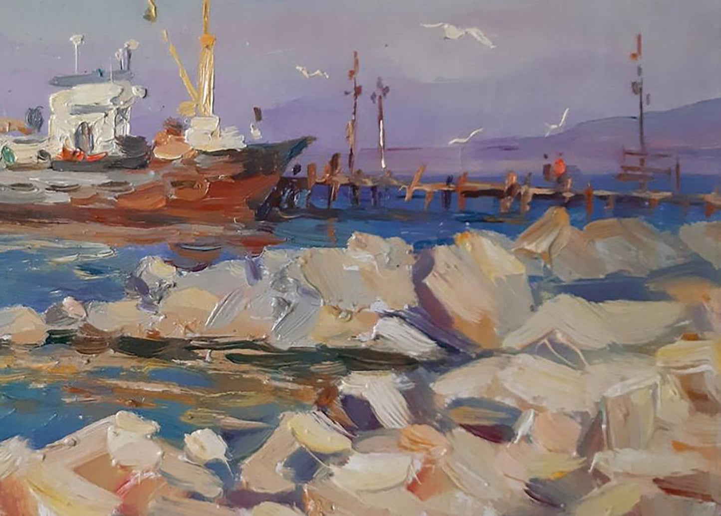 Oil painting Port Kovalenko Ivan Mikhailovich