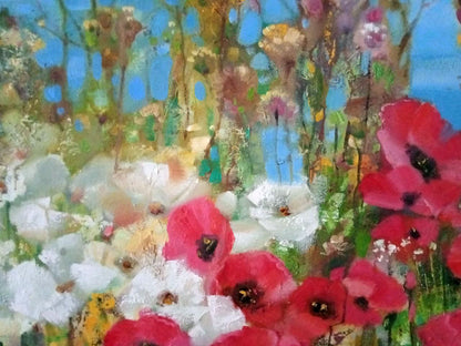 Abstract oil painting Poppies Anatoly Borisovich Tarabanov