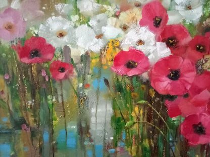 Abstract oil painting Poppies Anatoly Borisovich Tarabanov