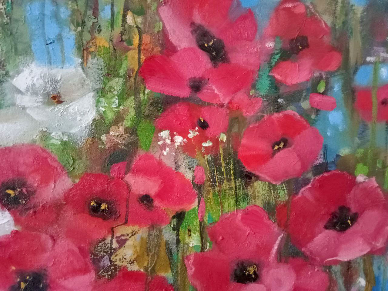 Abstract oil painting Poppies Anatoly Borisovich Tarabanov