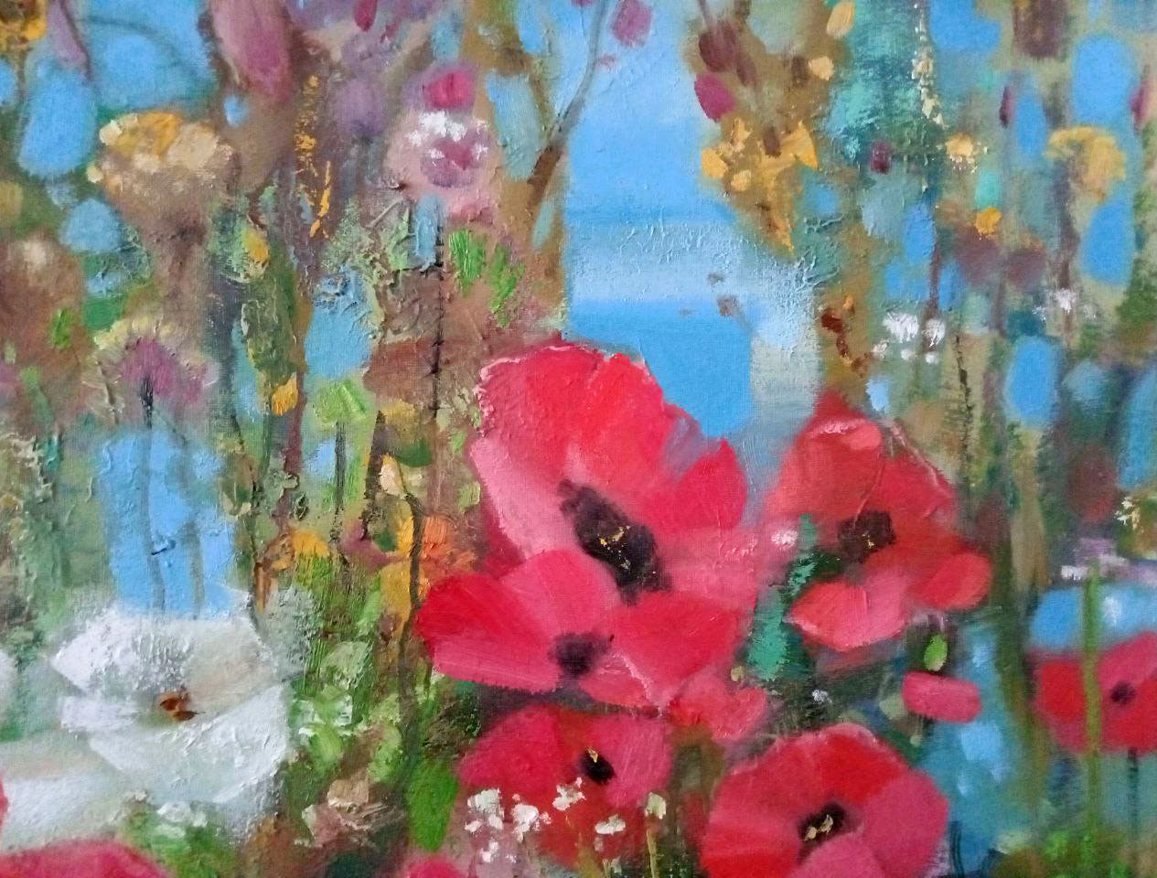 Abstract oil painting Poppies Anatoly Borisovich Tarabanov