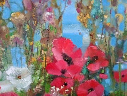 Abstract oil painting Poppies Anatoly Borisovich Tarabanov