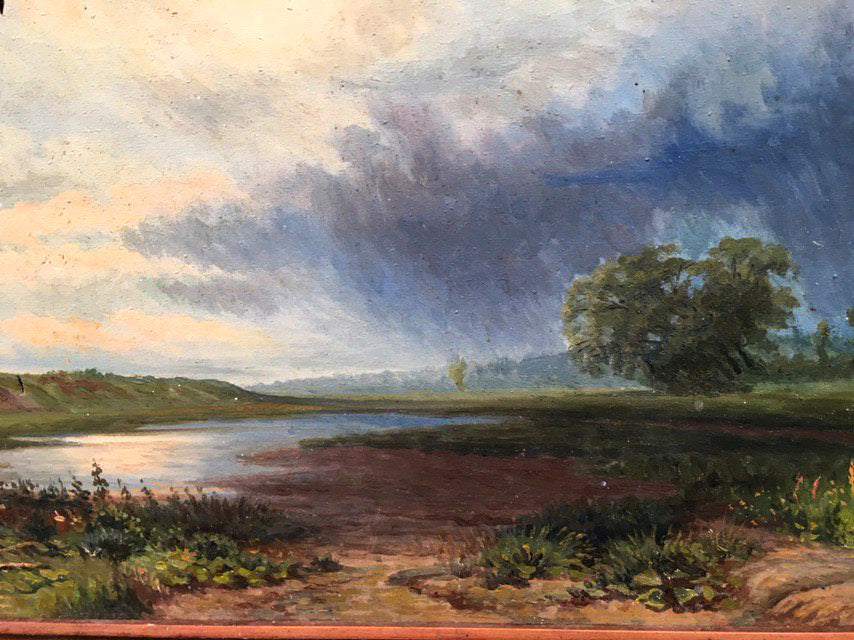 Oil painting Wet meadow Vasil'yev O. S.