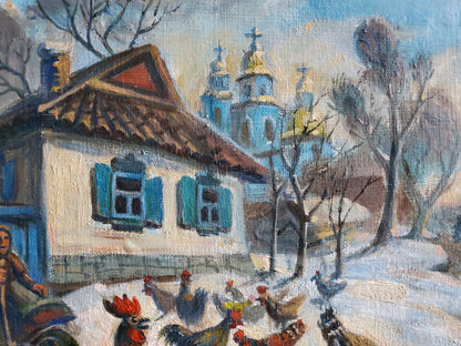 Oil painting in the Ukrainian hinterland Litvinov Daniil Olegovich