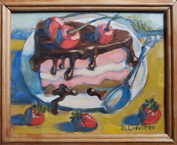 Oil painting cake on the beach Litvinov Daniil Olegovich
