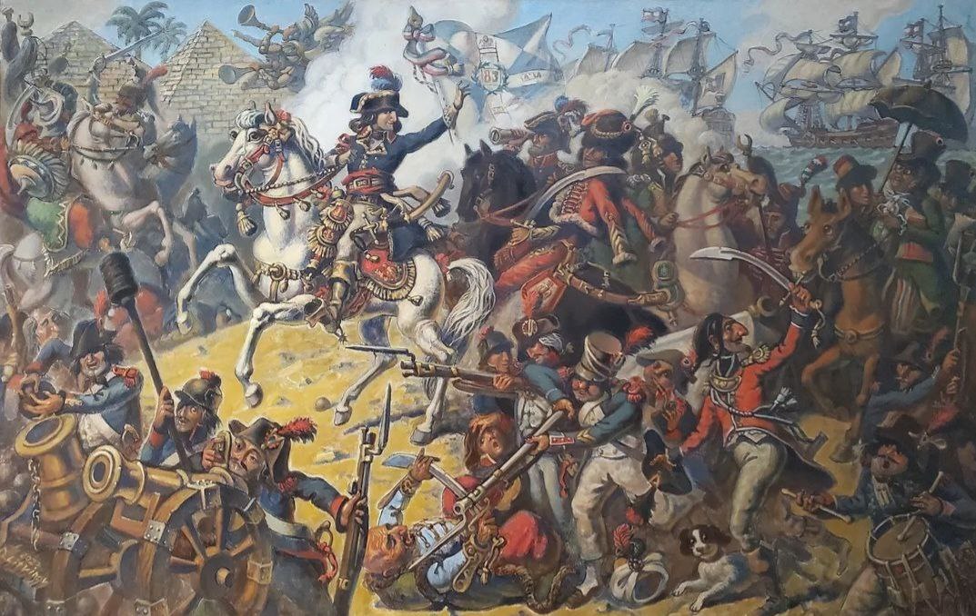 Oil painting Napoleon's battles near the pyramids Daniil Litvinov