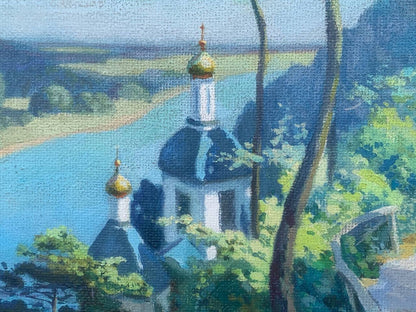 Oil painting Svyatogorsky monastery Konstantin Vasilyevich Zaruba