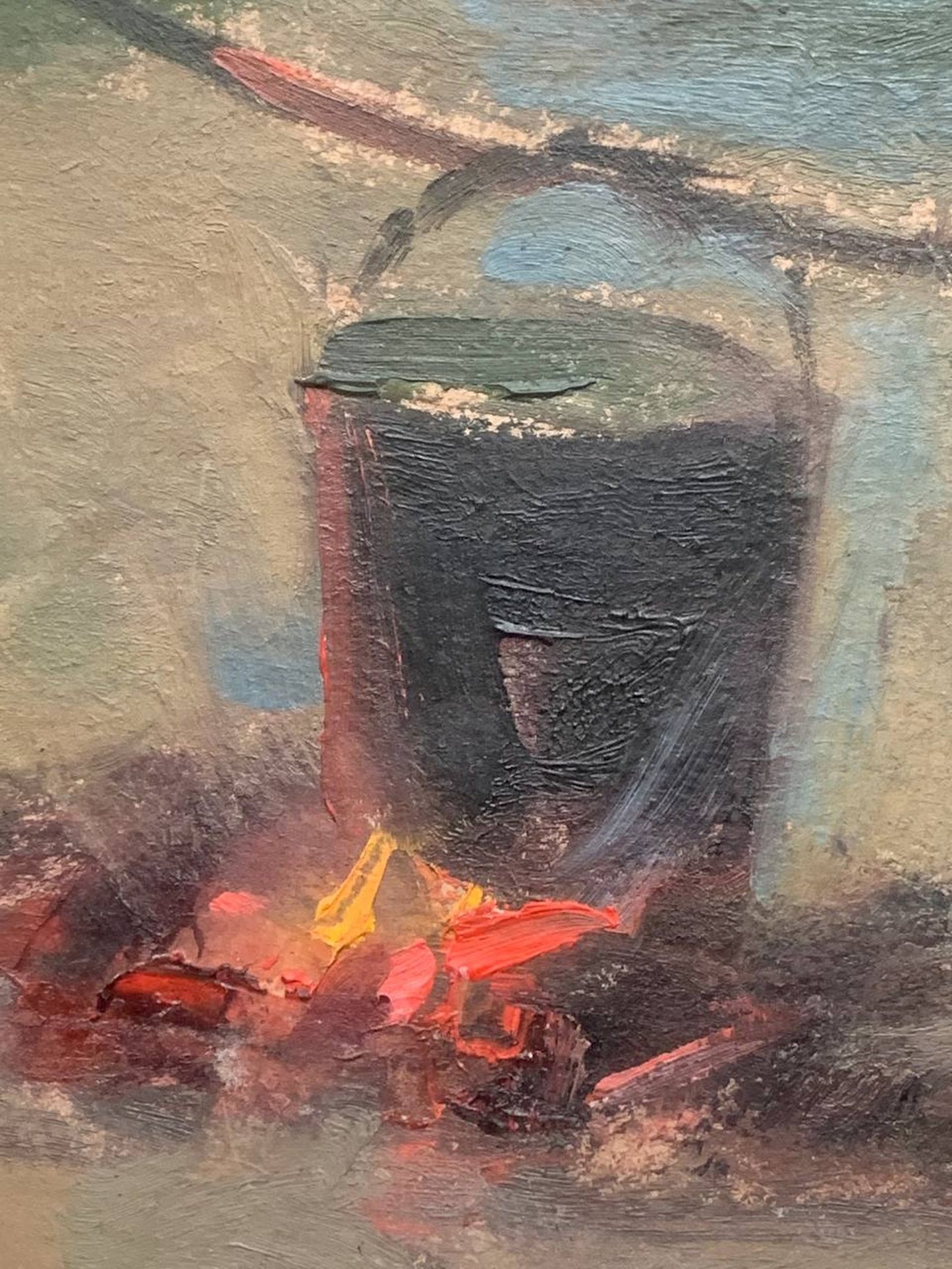Oil painting At the fire Igor Korotkov