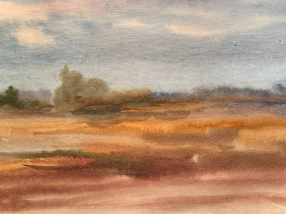 Watercolor painting Golden field A.Khorov