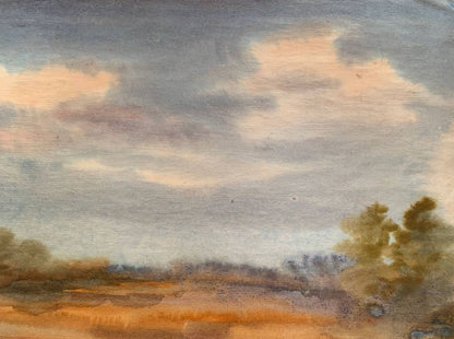 Watercolor painting Golden field A.Khorov