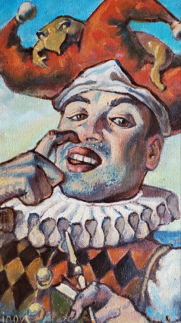 Oil painting Portrait of a jester Litvinov Daniil Olegovich