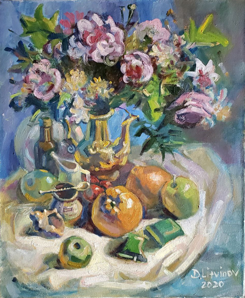 Oil painting Still life with candies Litvinov Daniil Olegovich