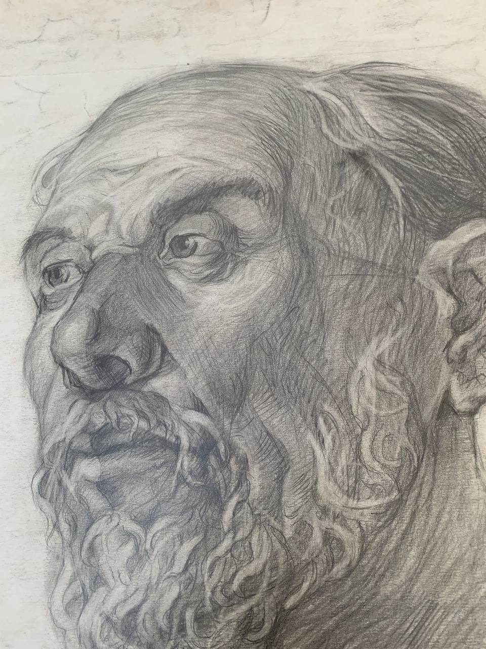 Pencil painting Old man Litvinov Oleg Arkad'yevich