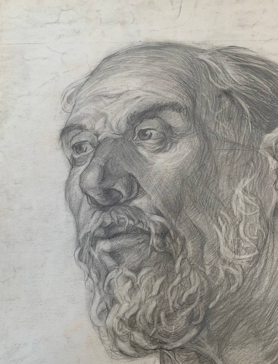 Pencil painting Old man Litvinov Oleg Arkad'yevich