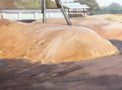 Watercolor painting On the farm Bloshenko Anatoly Mikhailovich