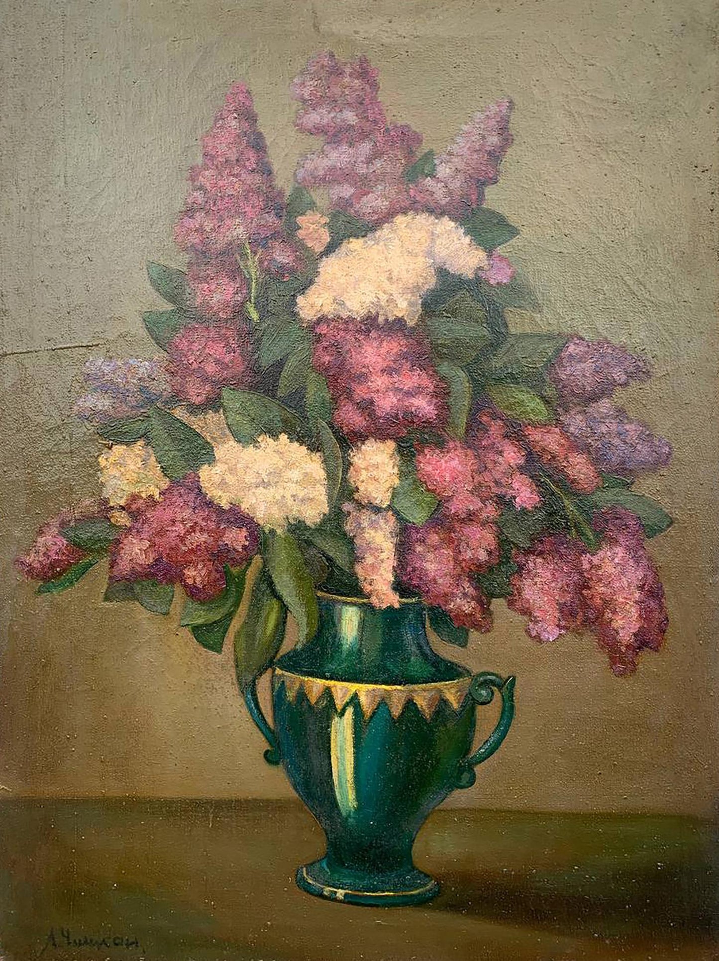 Oil painting Still life with lilac Leonid Ilyich Chichkan