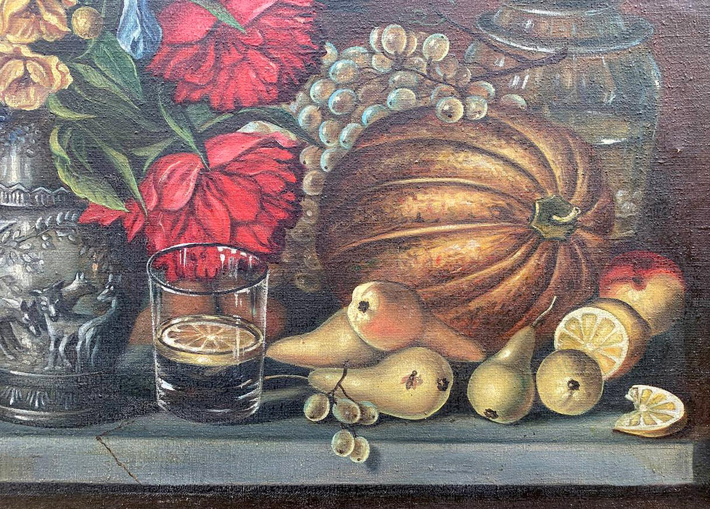 Oil painting Flowers and fruits Unknown artist