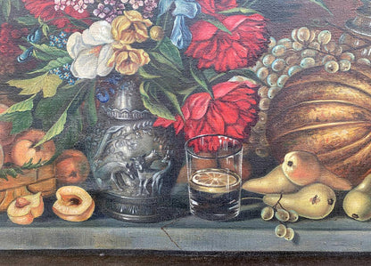 Oil painting Flowers and fruits Unknown artist