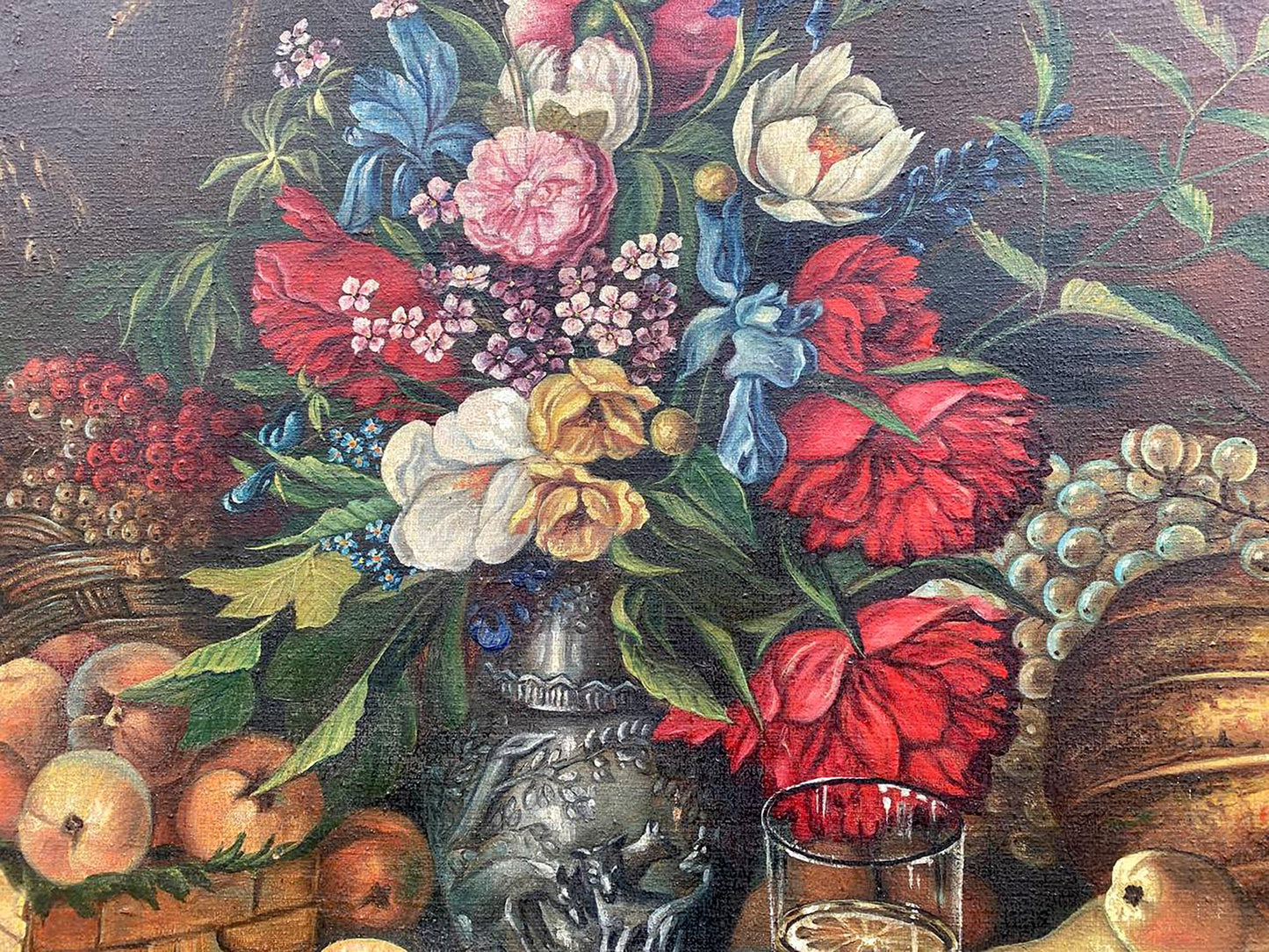 Oil painting Flowers and fruits Unknown artist