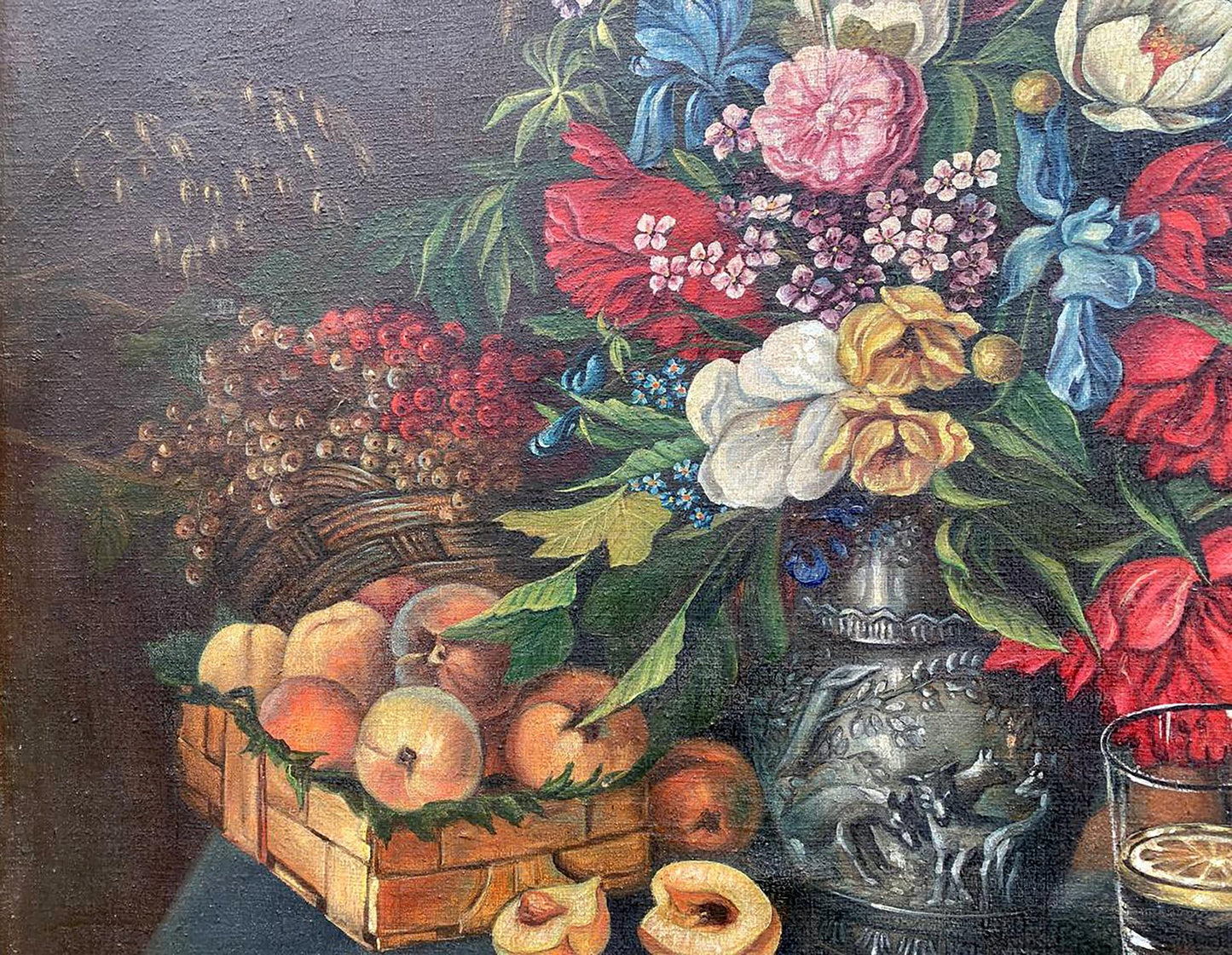 Oil painting Flowers and fruits Unknown artist