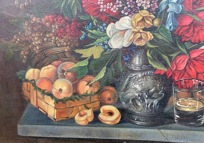 Oil painting Flowers and fruits Unknown artist