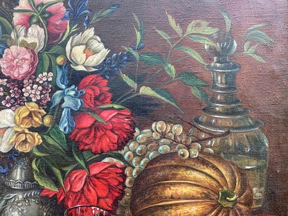 Oil painting Flowers and fruits Unknown artist