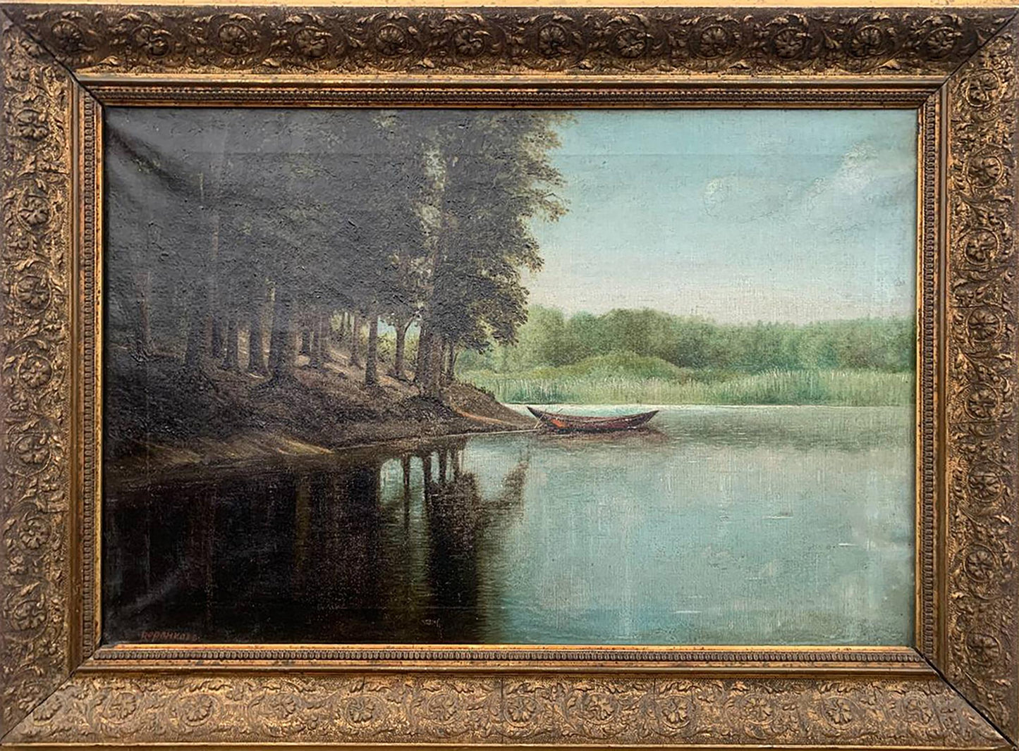 Oil painting By the river Voronkov