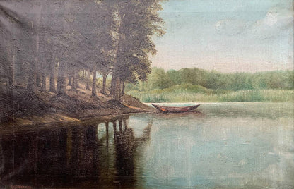 Oil painting By the river Voronkov
