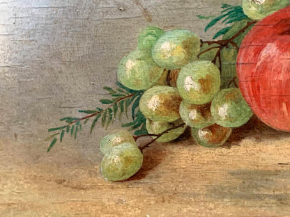 Oil painting Grapes and apple Pivovar