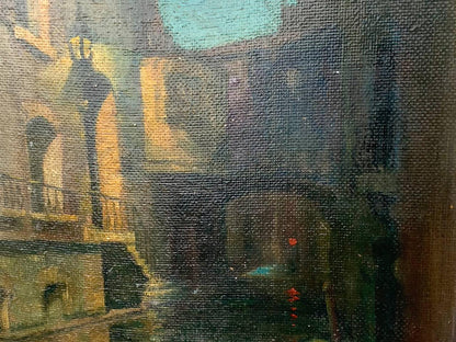 Oil painting Black Canal in Venice L. Loyd