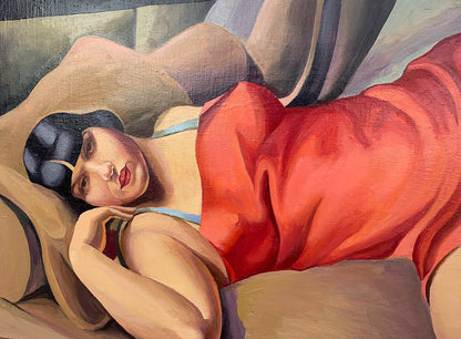 Oil painting Lady in Red V. Konotopsky