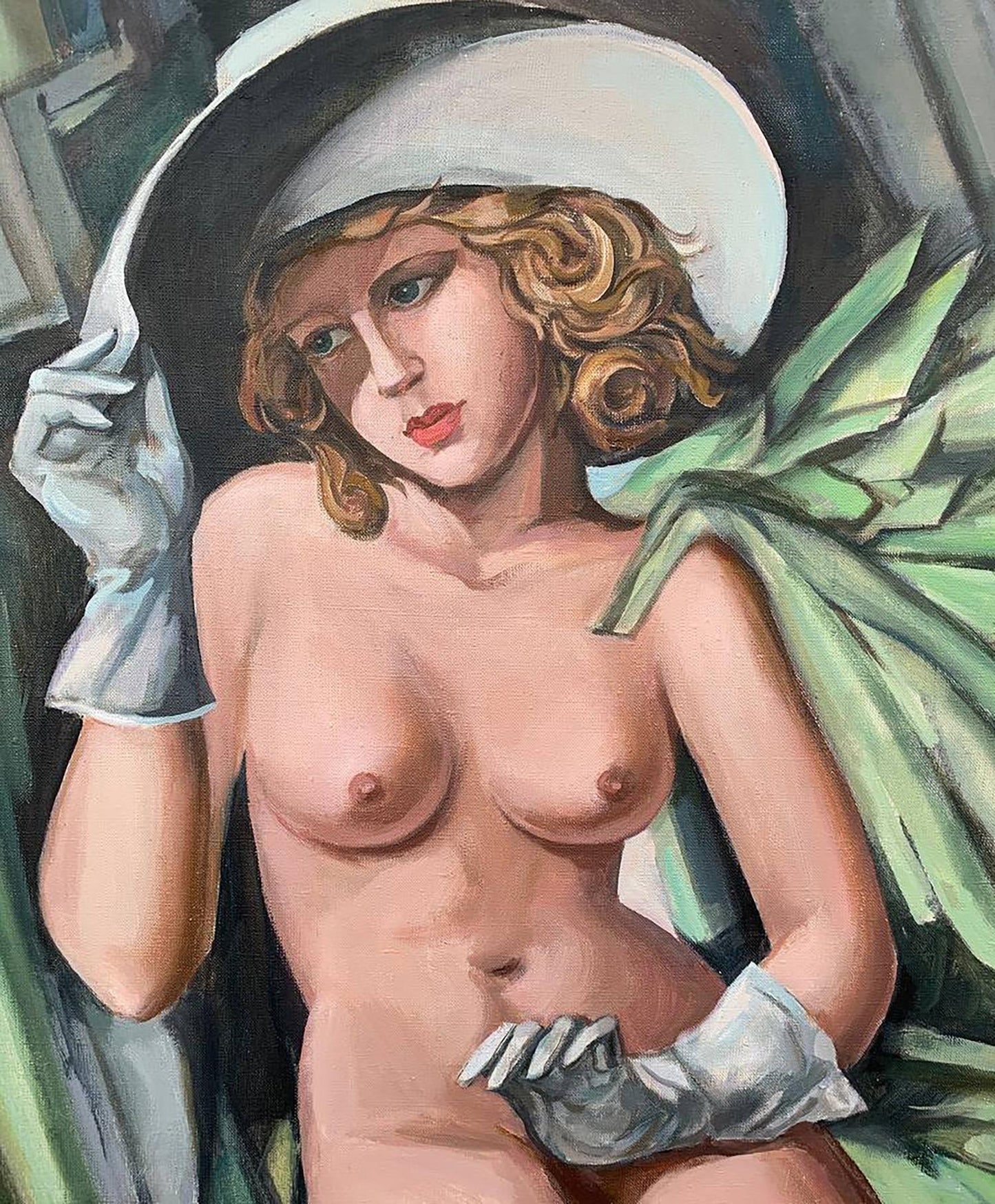 Oil painting Lady in gloves Mikhailichenko Sergey Viktorovich