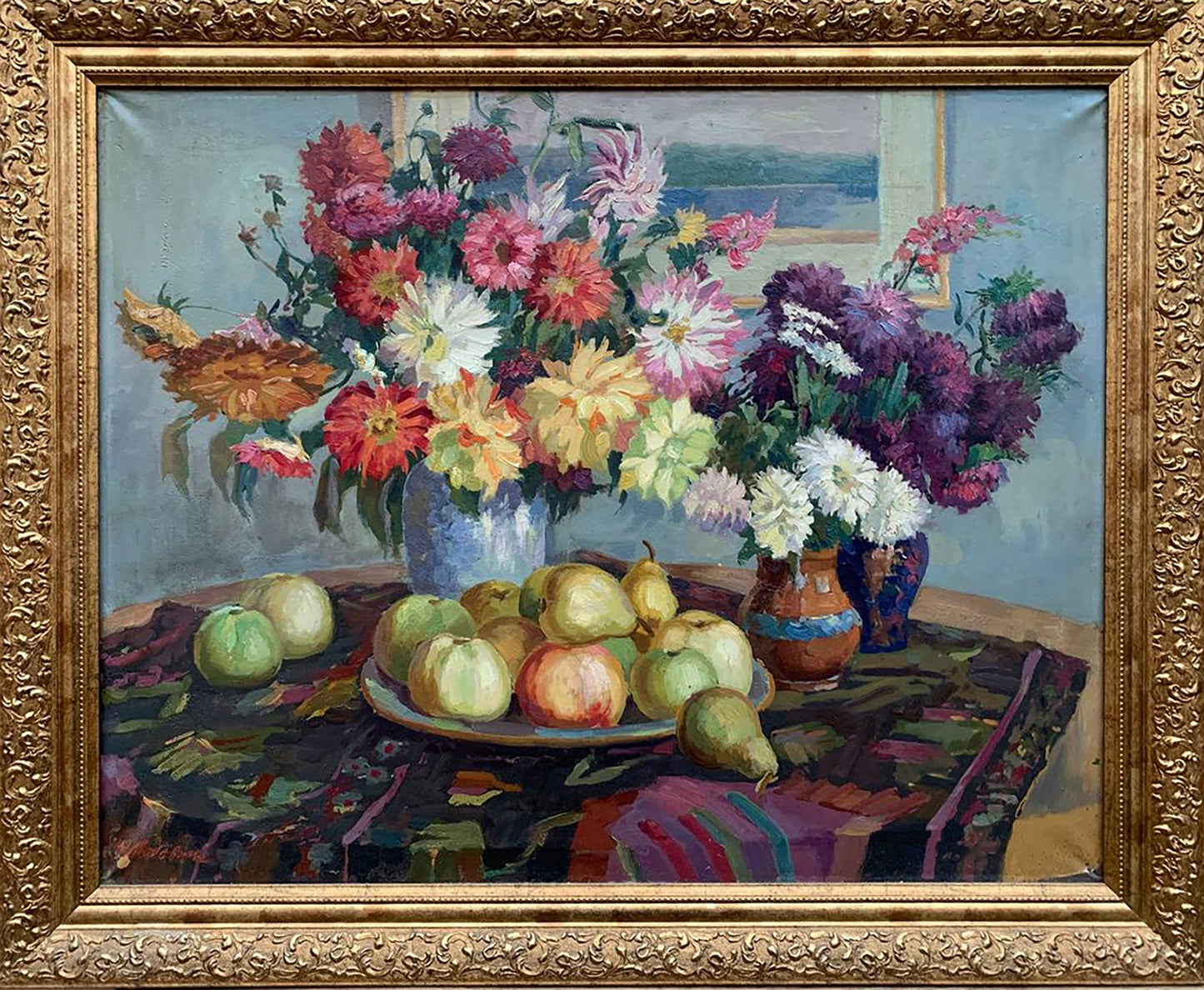 Oil painting Flowers and fruits Lyubavin Yury Mikhailovich