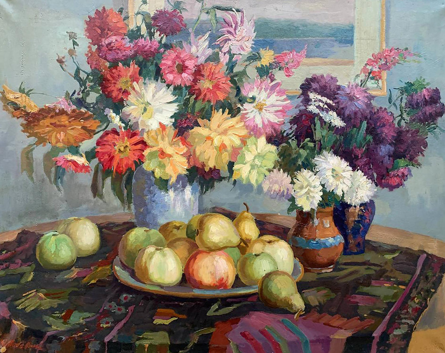 Oil painting Flowers and fruits Lyubavin Yury Mikhailovich