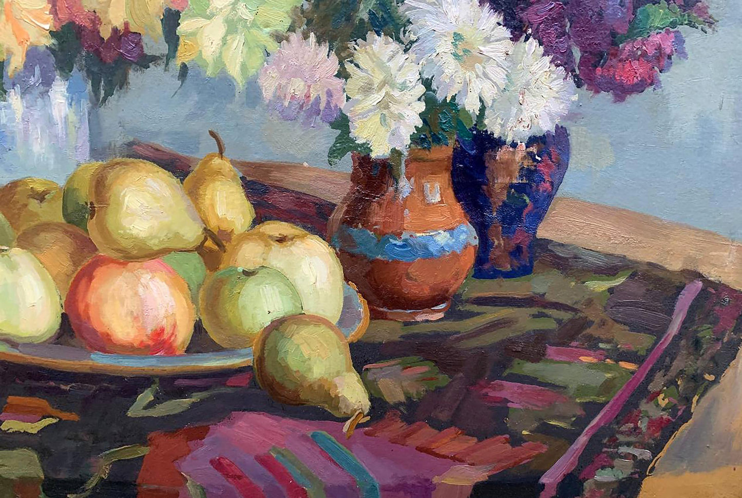 Oil painting Flowers and fruits Lyubavin Yury Mikhailovich