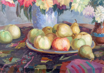 Oil painting Flowers and fruits Lyubavin Yury Mikhailovich