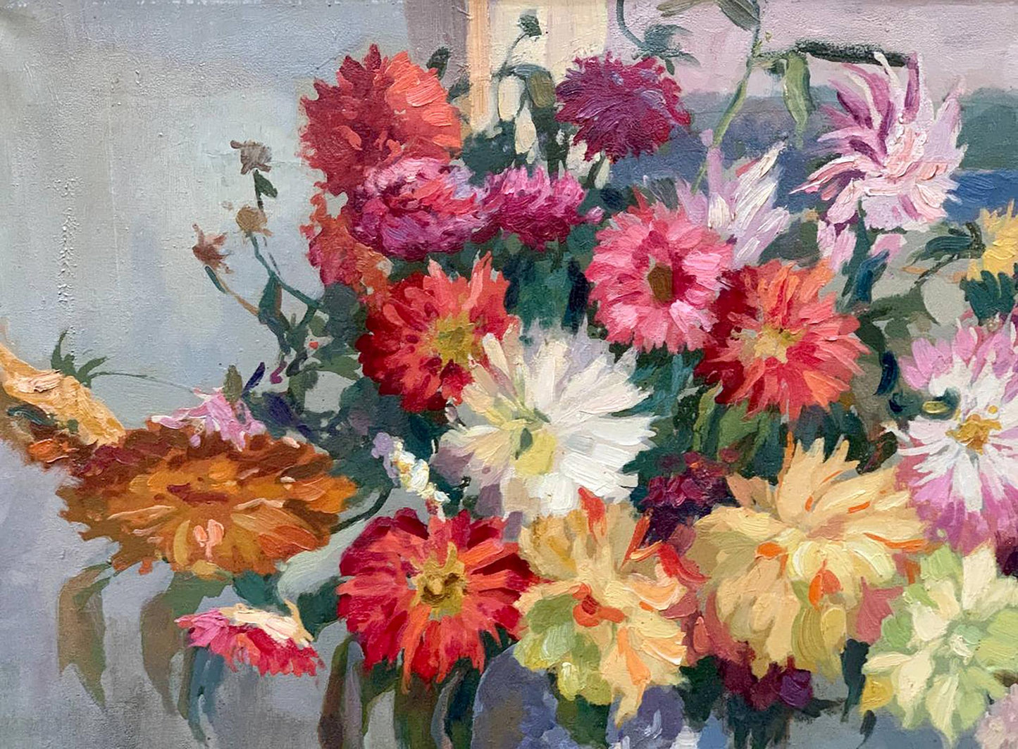 Oil painting Flowers and fruits Lyubavin Yury Mikhailovich