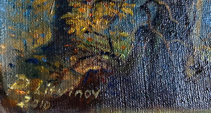 Oil painting Autumn hunting Litvinov Daniil Olegovich
