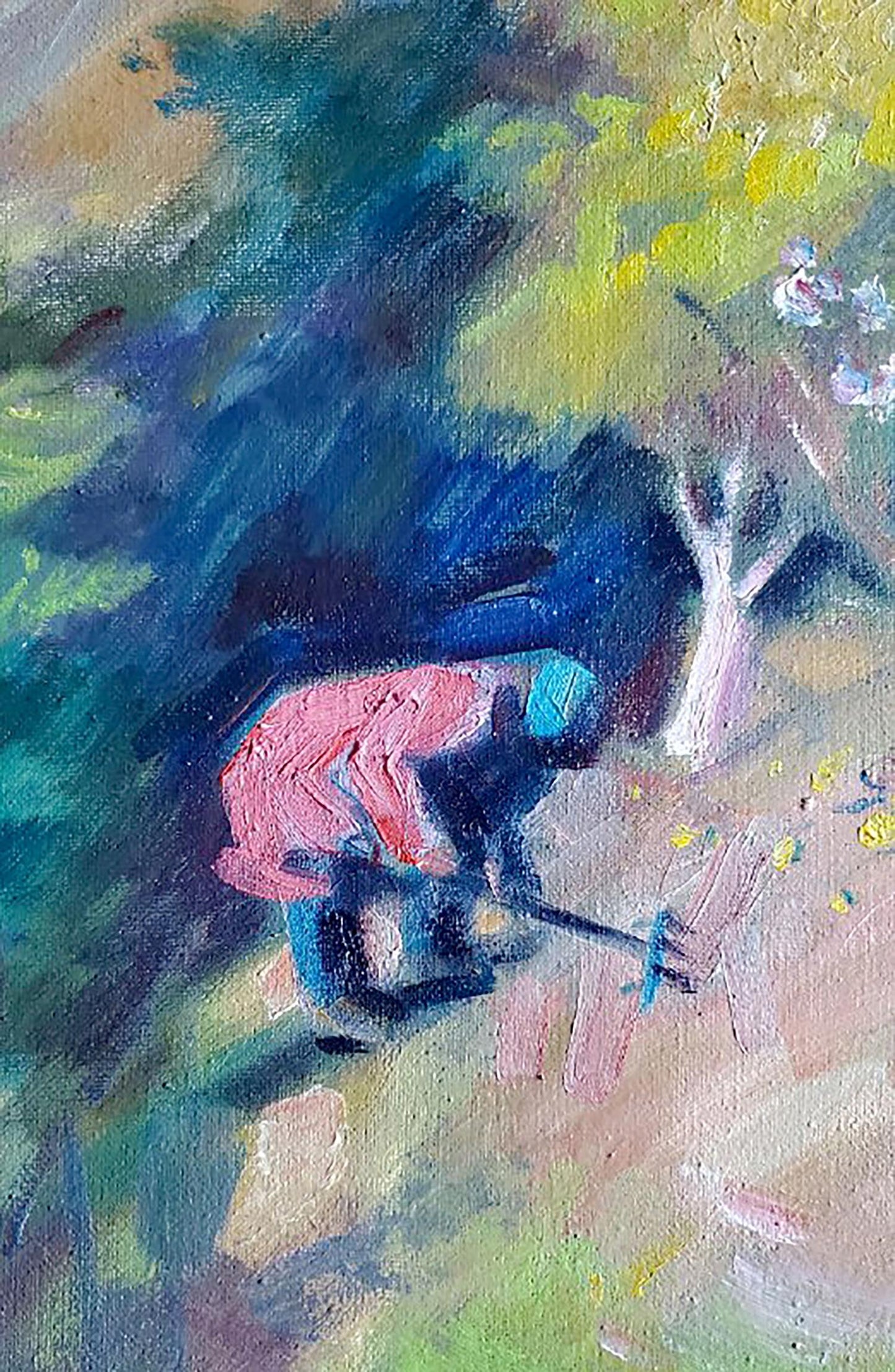 Oil painting Garden cleaning Daniil Litvinov