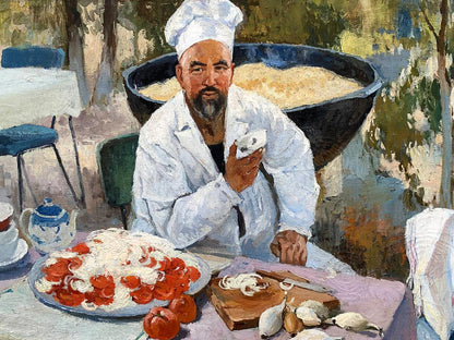 Oil painting Uzbek pilaf Kovinin Valery Mikhailovich