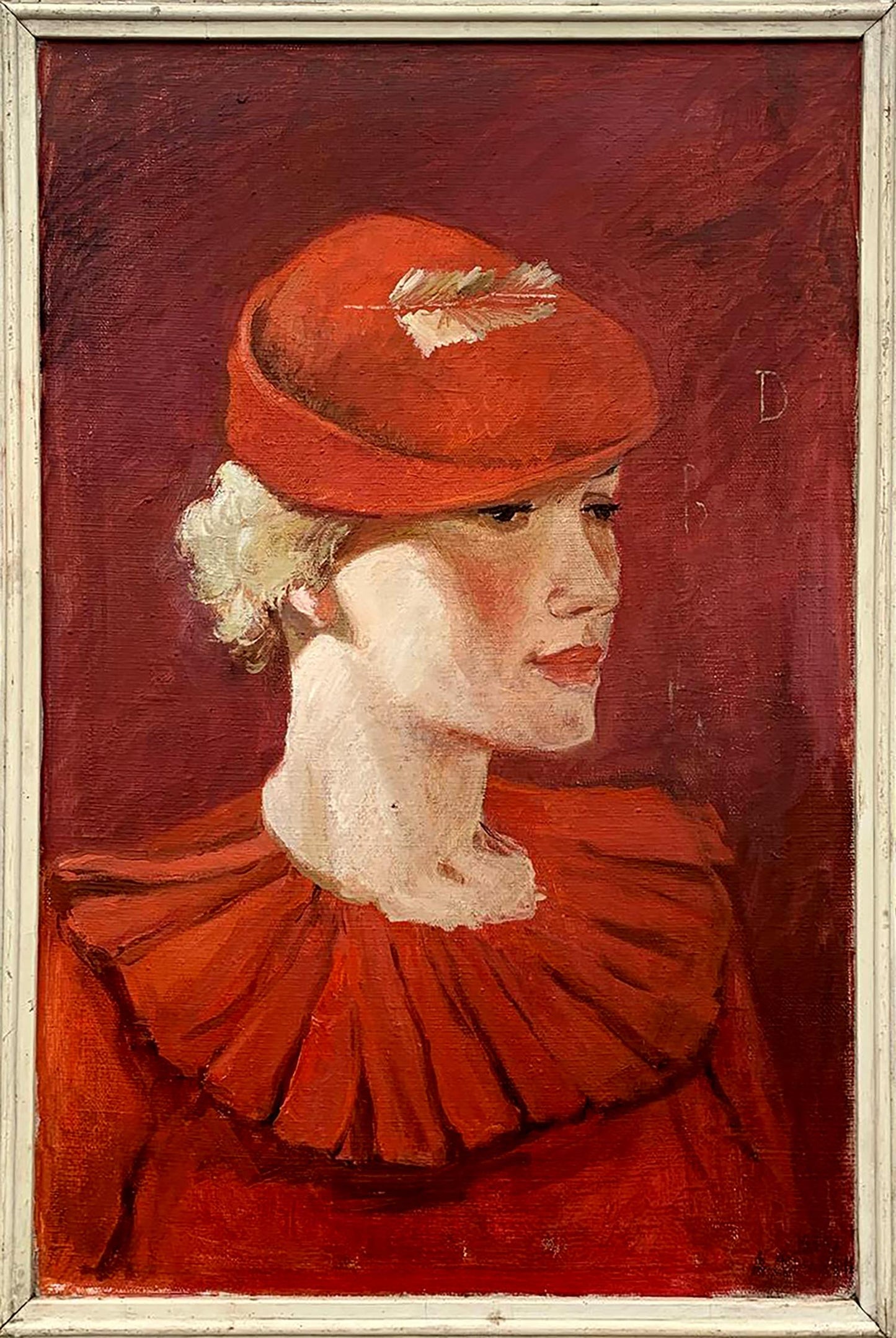 Oil painting Lady in Red Samokhvalov Yu.