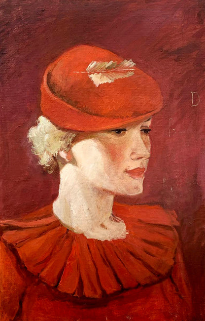 Oil painting Lady in Red Samokhvalov Yu.