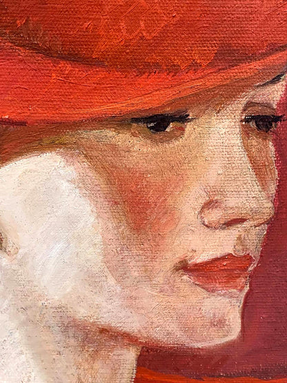 Oil painting Lady in Red Samokhvalov Yu.