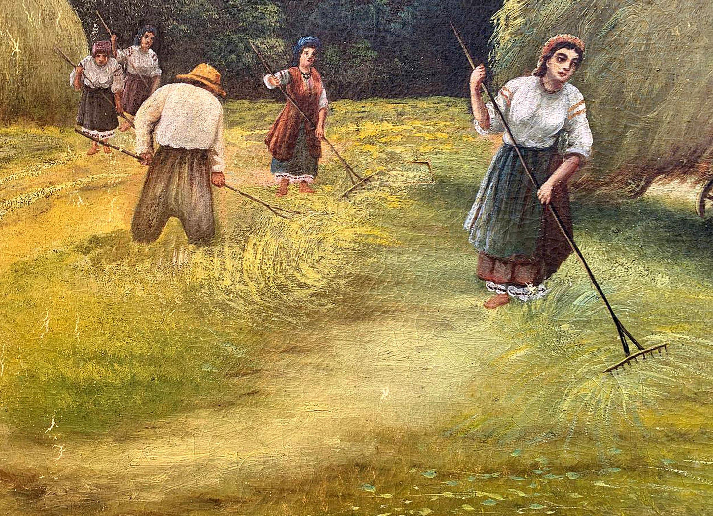 Oil painting People in the field Copy from Pimonenko