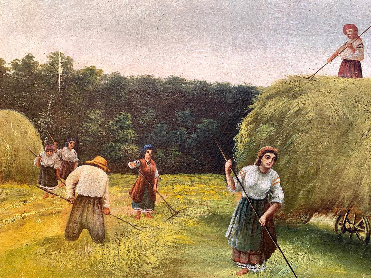 Oil painting People in the field Copy from Pimonenko