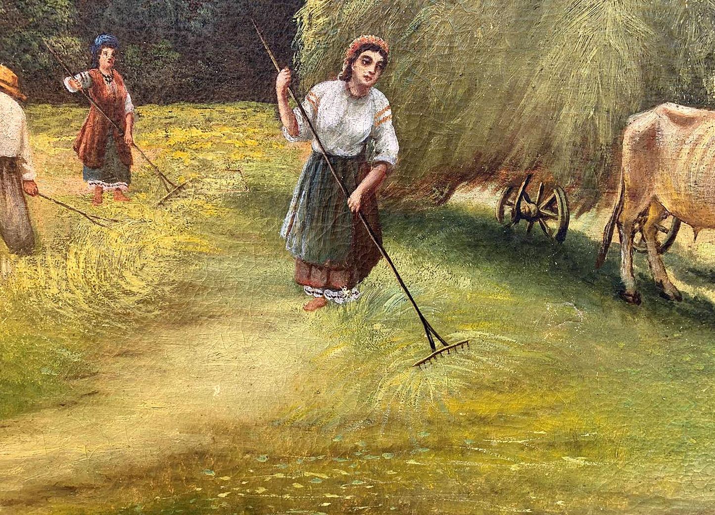 Oil painting People in the field Copy from Pimonenko