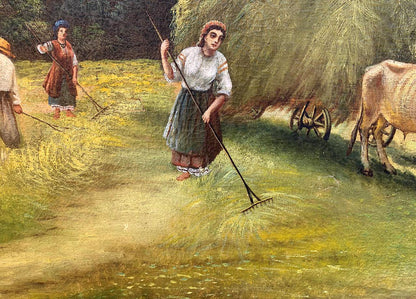 Oil painting People in the field Copy from Pimonenko