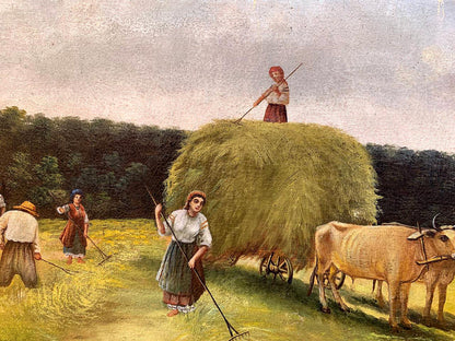 Oil painting People in the field Copy from Pimonenko