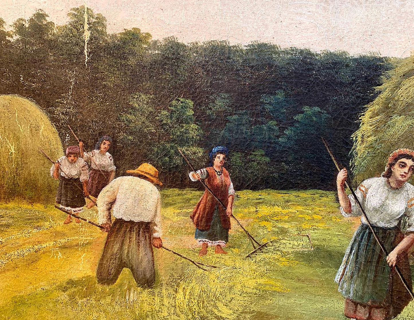 Oil painting People in the field Copy from Pimonenko