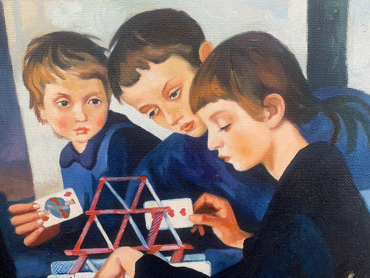 Oil painting Children's games Serebryanskaya Z.